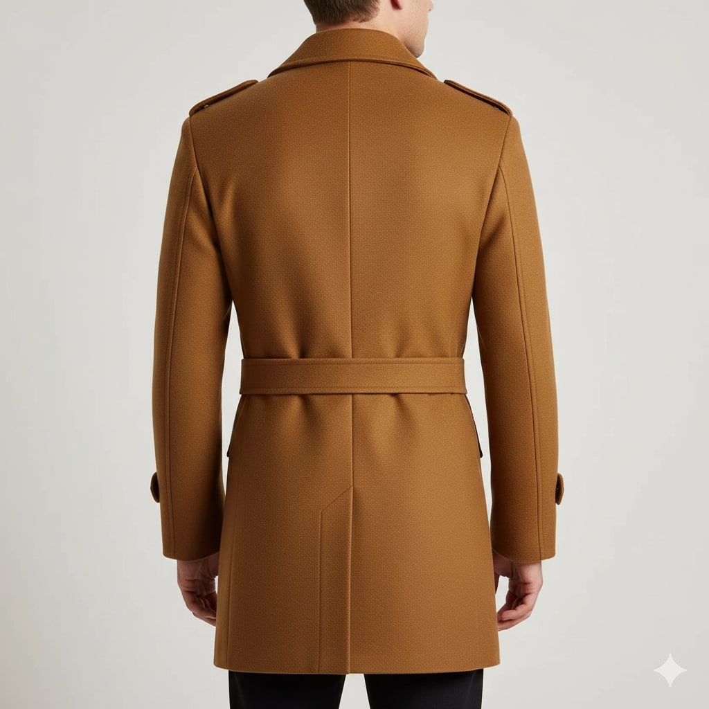 Orlando Men’s Wool Jacket – Wool Winter Coat with Tailored Collar & Utility Pocket