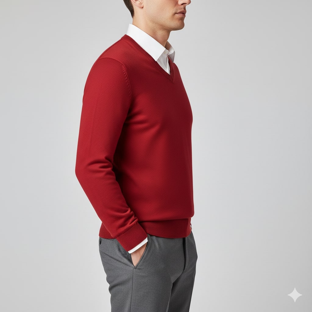 Onur Men’s Knit Sweater – Lightweight V-Neck Pullover