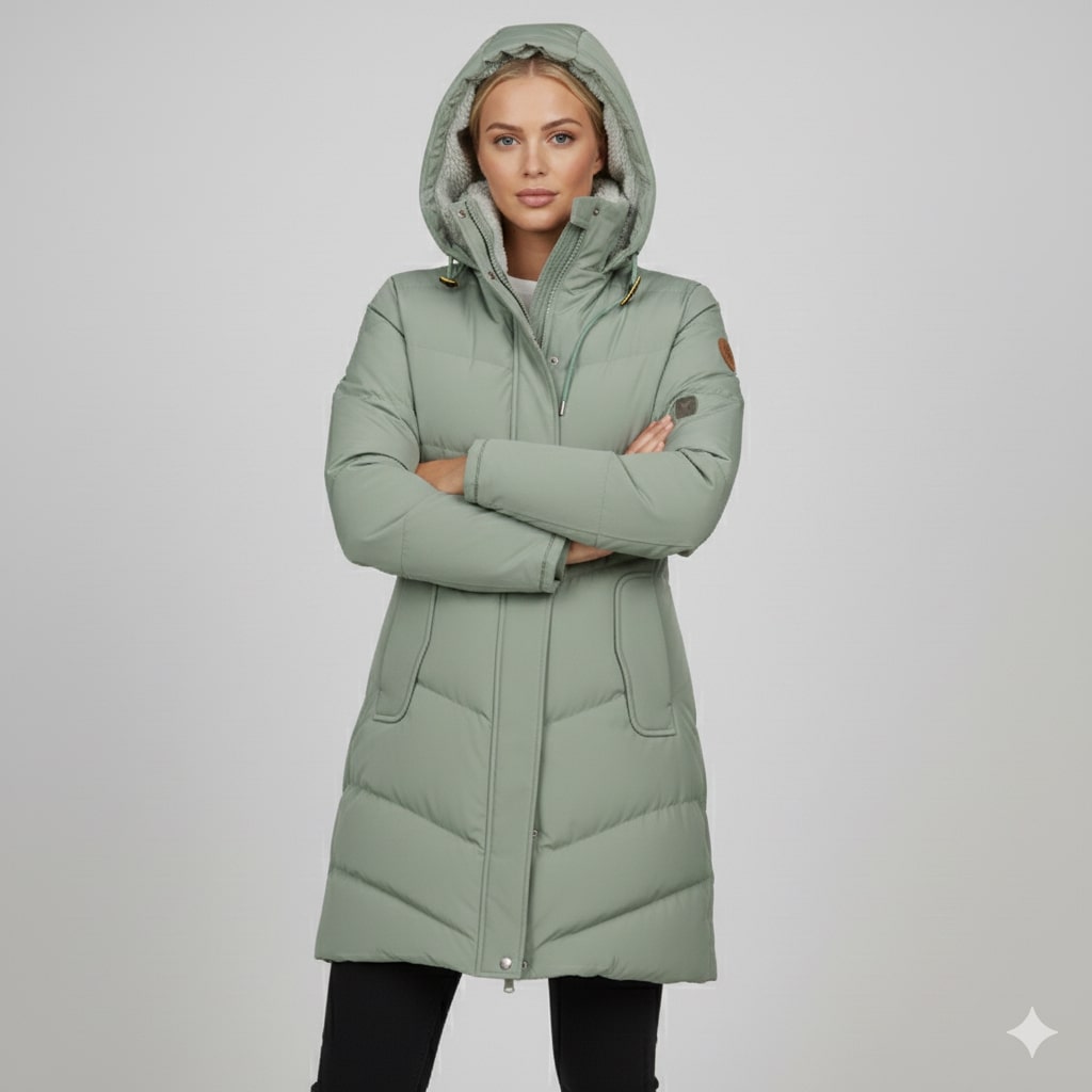 Adriana Women’s Winter Coat – Long Hooded Winter Jacket with Plush Lining