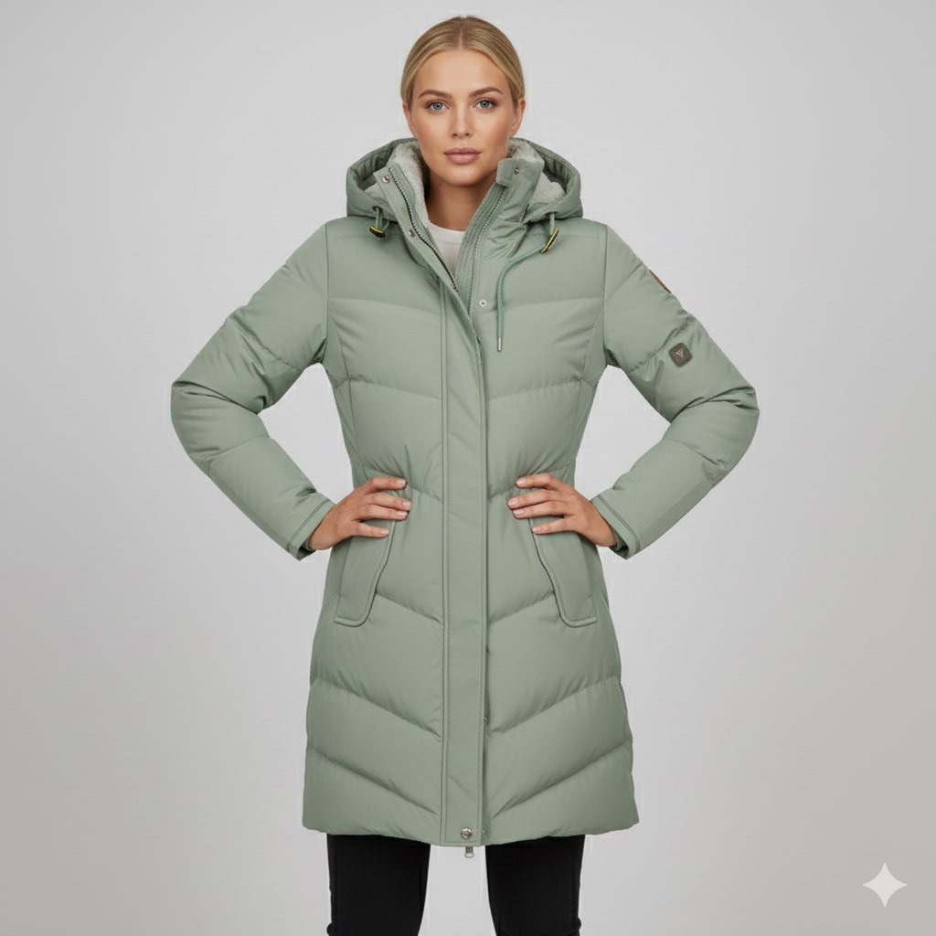Adriana Women’s Winter Coat – Long Hooded Winter Jacket with Plush Lining