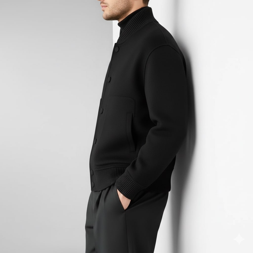 Dimitri Men's Wool Jacket – Structured Lightweight Jacket with Sharp Minimal Silhouette