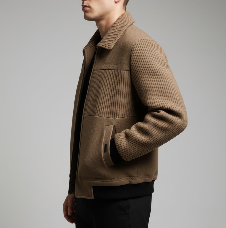 Aurelien Men’s Fleece Jacket – Weatherproof Jacket with Textured Finish