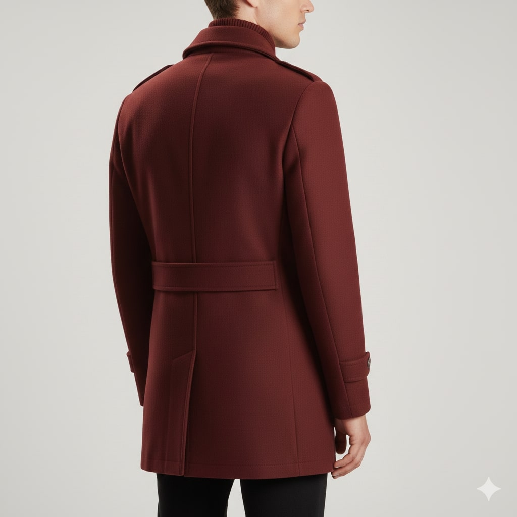 Orlando Men’s Wool Jacket – Wool Winter Coat with Tailored Collar & Utility Pocket