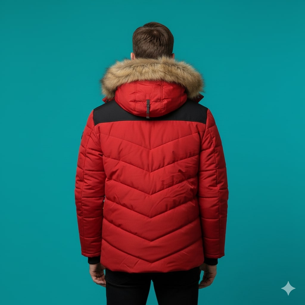 Santiago Men’s Hooded Jacket – Thick Fleece-Lined Winter Coat with Cotton Shell