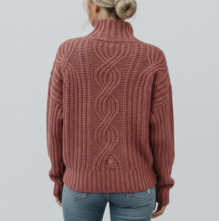 Camila Women’s Cable Knit Sweater – Cozy Pullover with Classic Textured Design