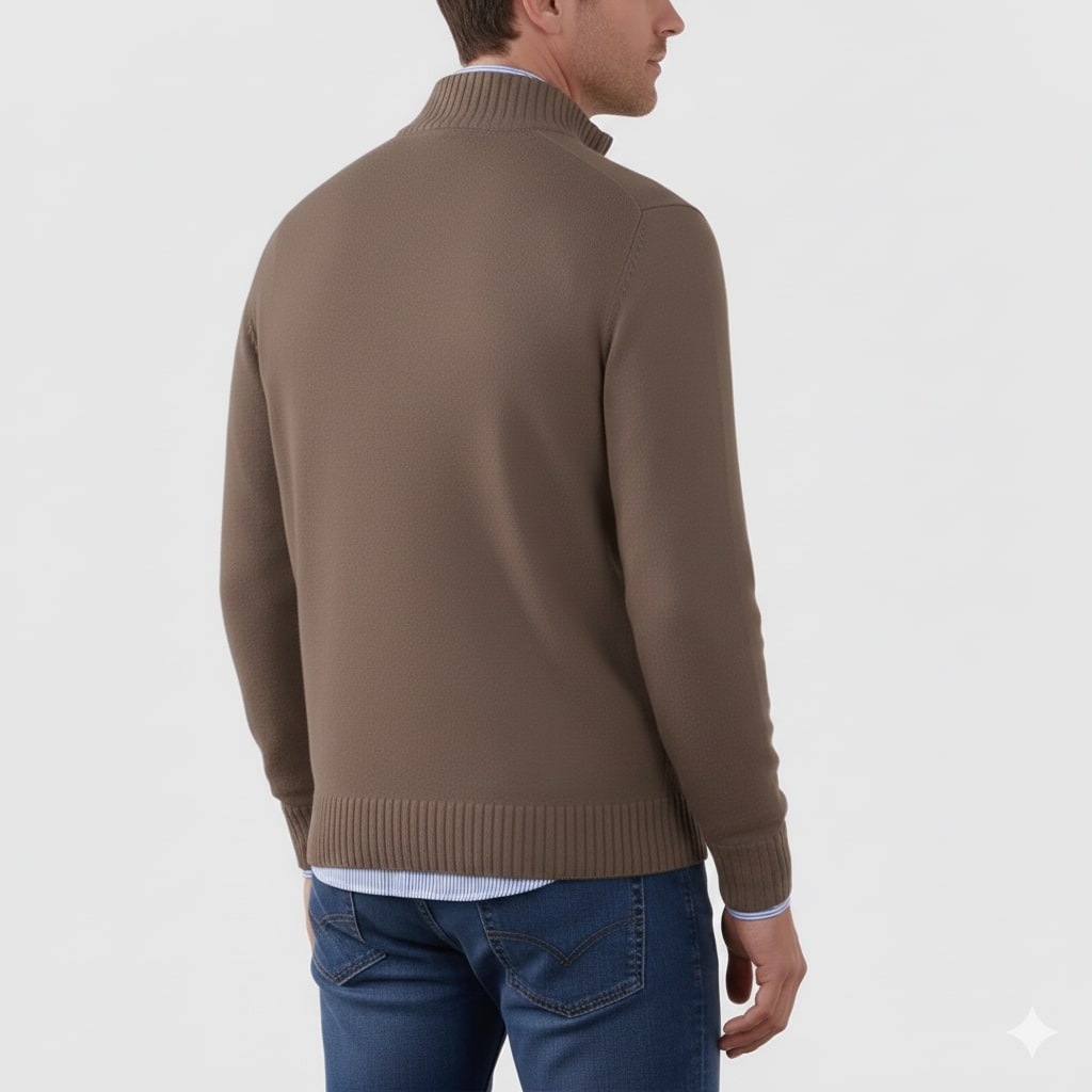 Lars Men’s Half-Zip Sweater – Soft Knit Pullover with Ribbed Details & Tailored Fit