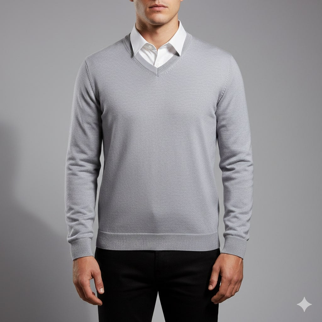 Onur Men’s Knit Sweater – Lightweight V-Neck Pullover
