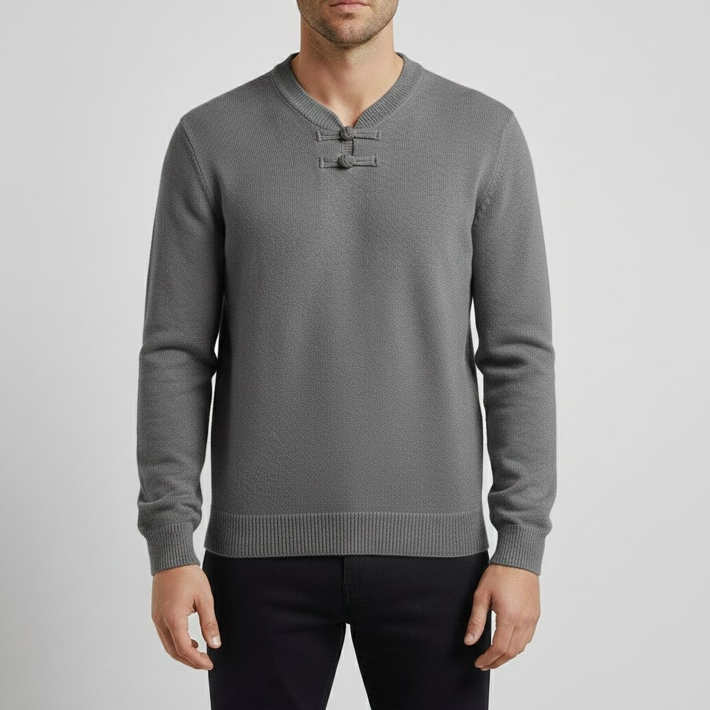 Hudson Men’s Pullover Sweater – Ultra-Soft Knit Jumper with Stand Collar Detail