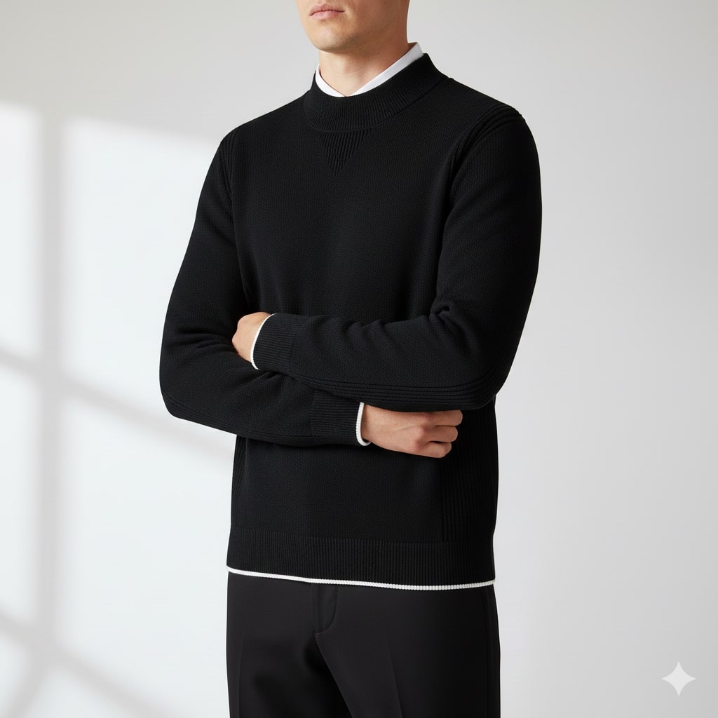 Thomas Men’s Knit Sweater – Soft Ribbed Crewneck Pullover