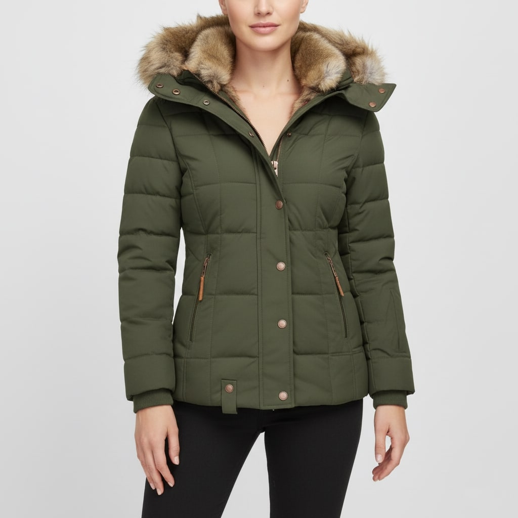 Victoria Women’s Winter Jacket – Insulated Zip-Up Hooded Jacket