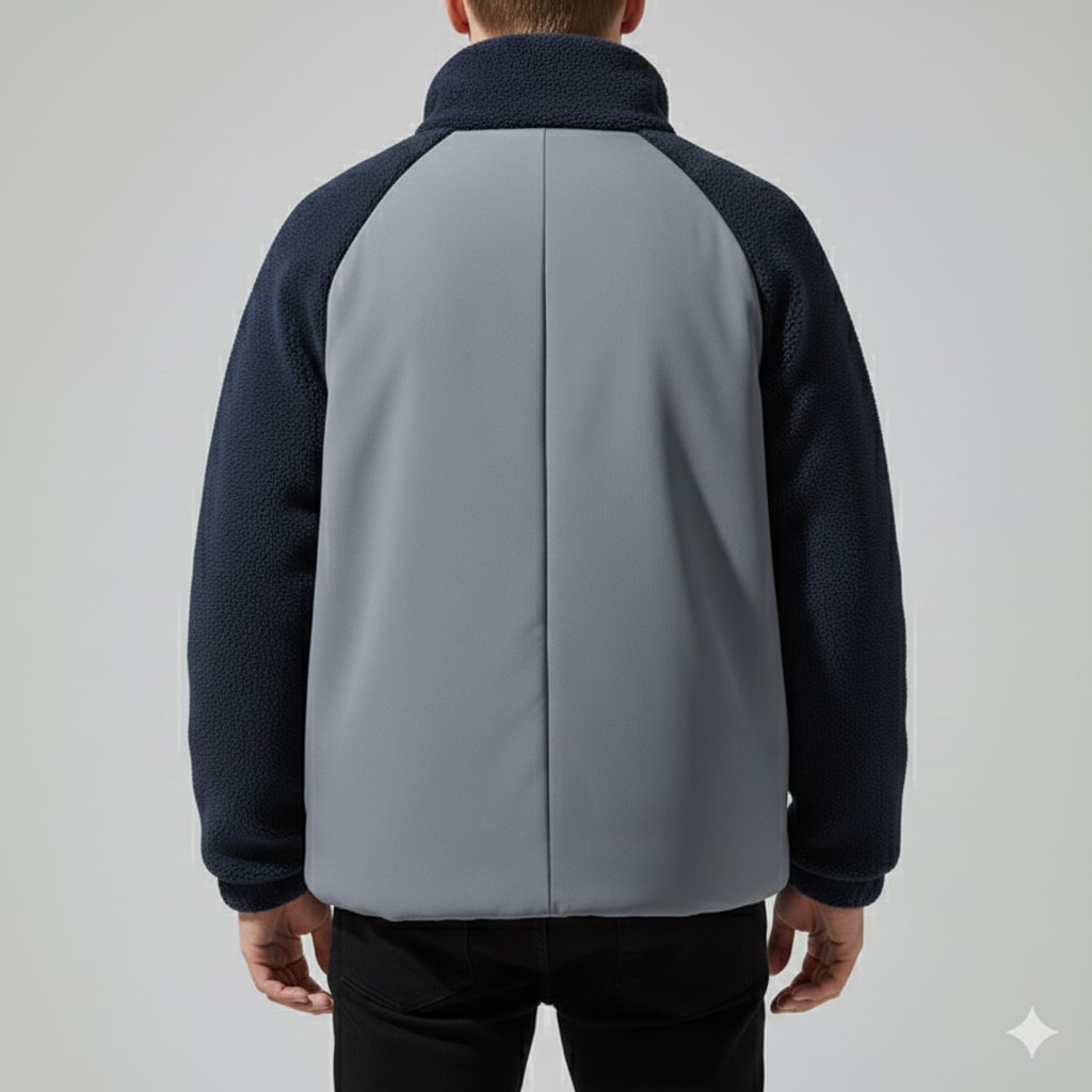 Diego Men’s Fleece Jacket – Hybrid Sherpa Zip Up Jacket