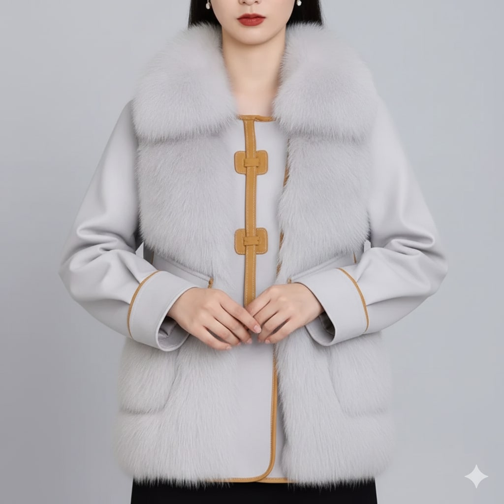 Lea Women’s Plush Fur Coat – Luxurious Winter Jacket with Toggle Closure