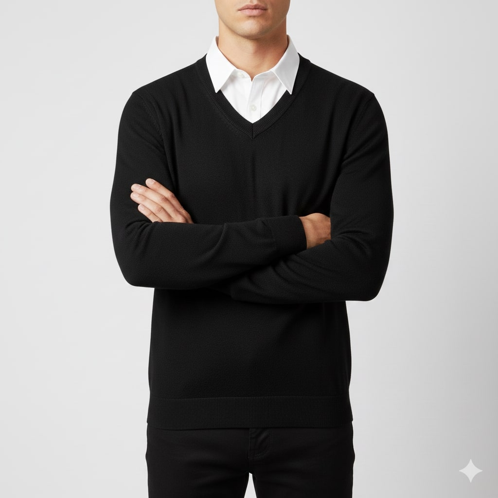 Onur Men’s Knit Sweater – Lightweight V-Neck Pullover