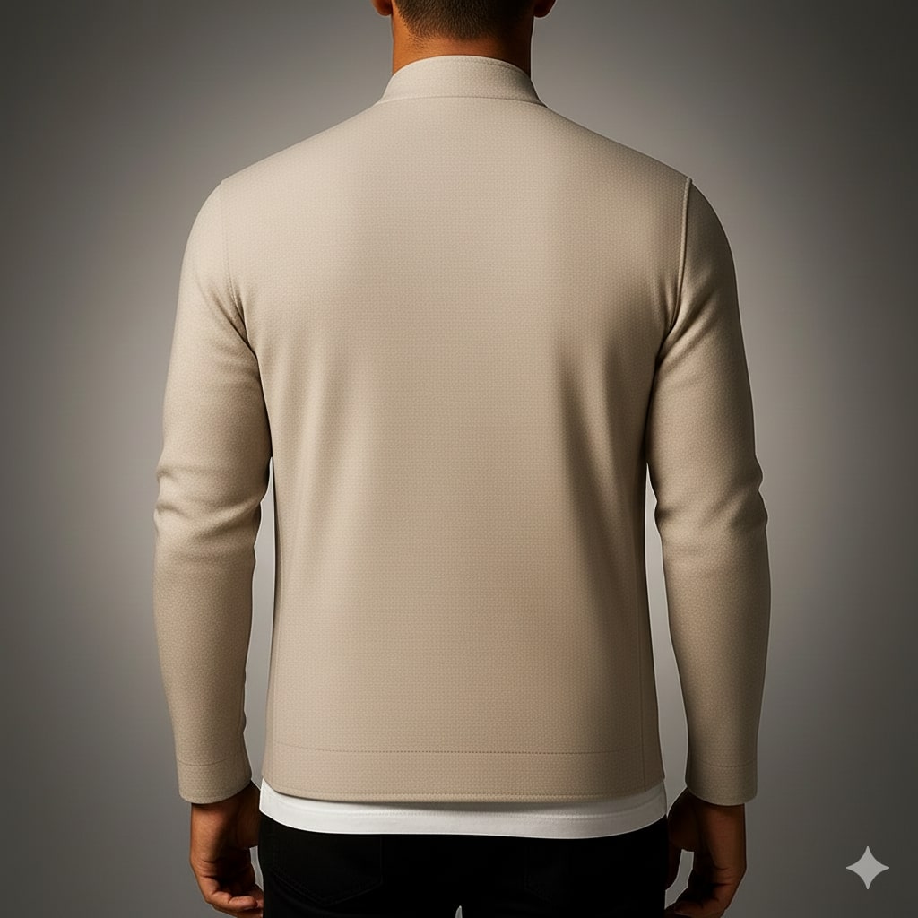 Austin Men’s Knit Cardigan – Soft Italian-Style Pullover with Mandarin Collar