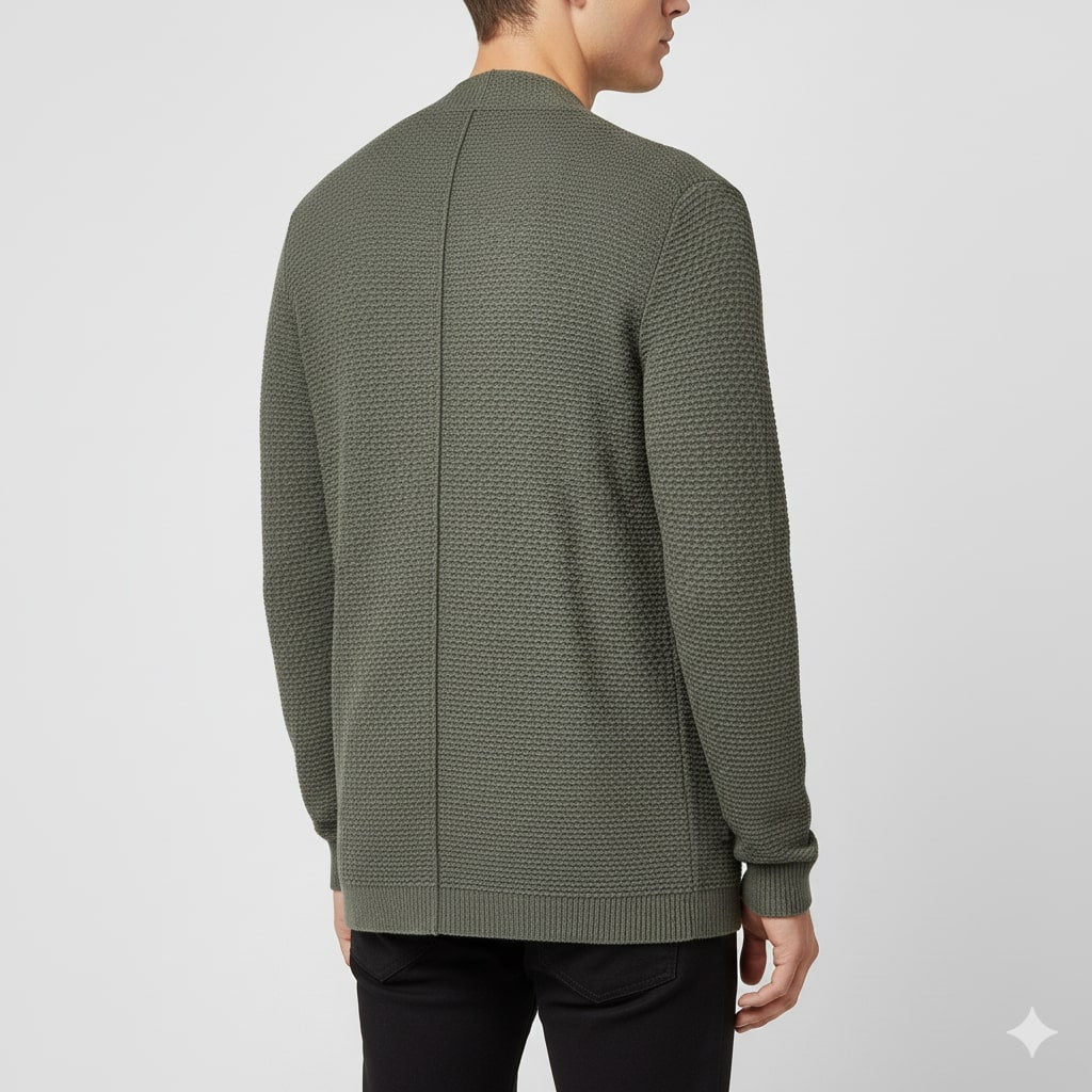 Pablo Men’s Jacquard Knit Cardigan – Soft Touch Embossed Cotton Cardigan