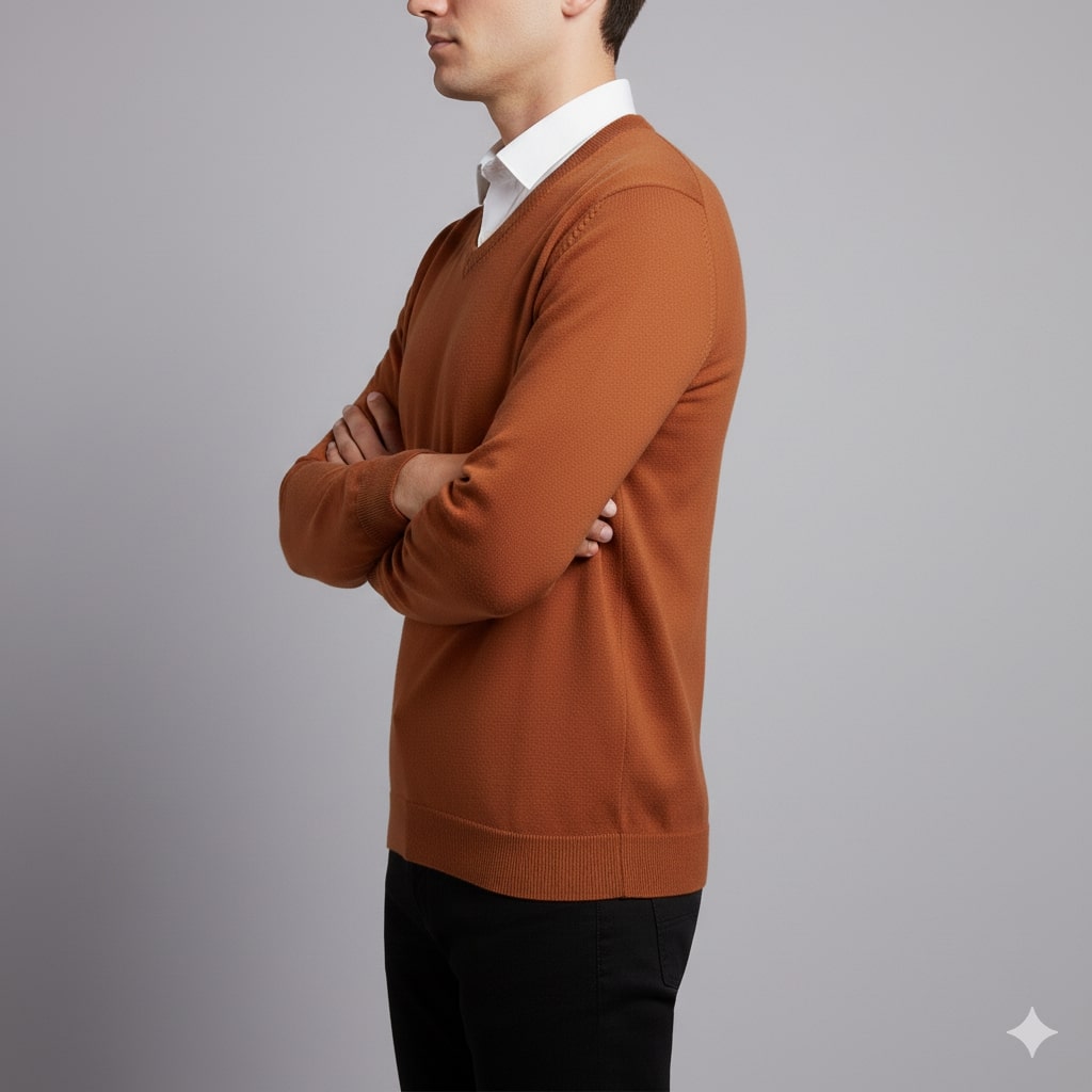 Onur Men’s Knit Sweater – Lightweight V-Neck Pullover