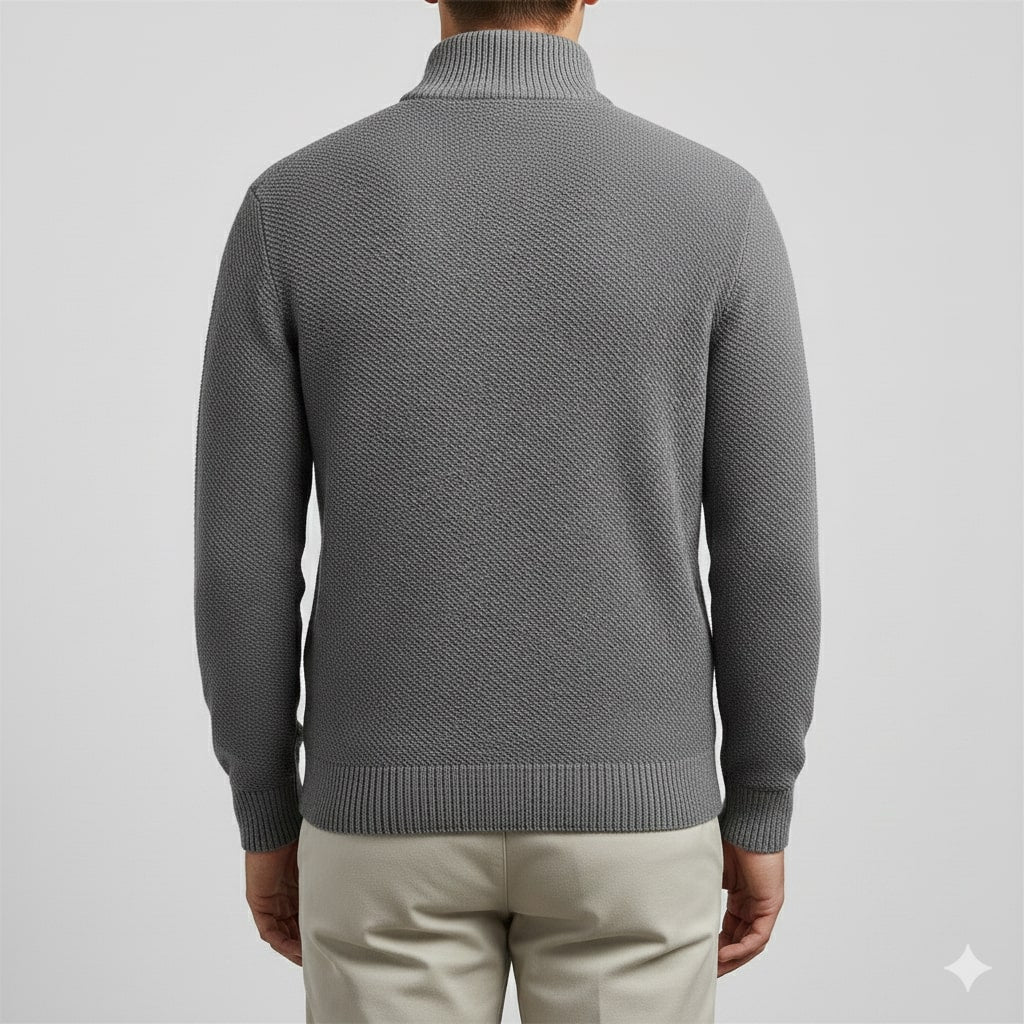 Jonas Men’s Quarter-Zip Sweater – Cotton Knit Pullover for Layered Comfort