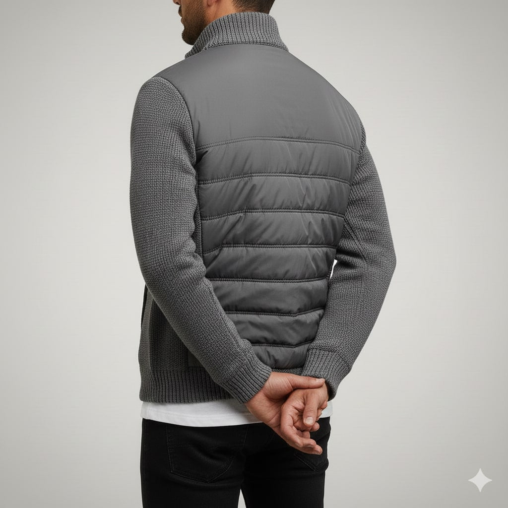 Magnus Men’s Fleece Jacket – Knit Sleeve Hybrid Zip-Up Lightweight Jacket