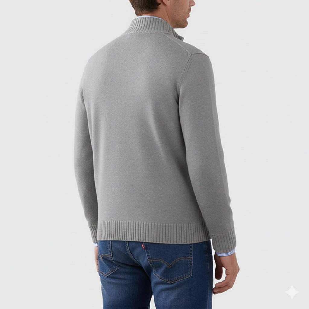 Lars Men’s Half-Zip Sweater – Soft Knit Pullover with Ribbed Details & Tailored Fit