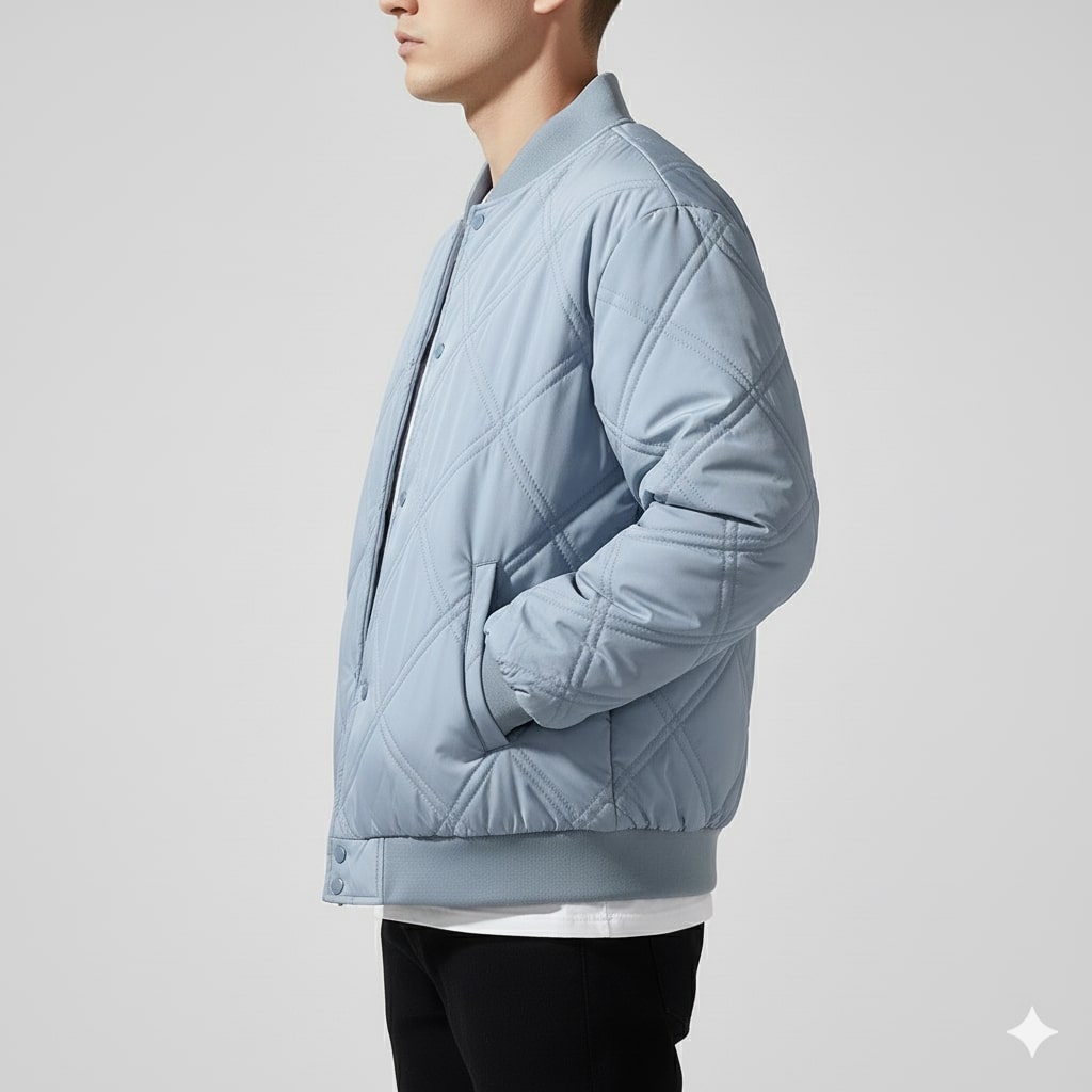 Nolan Men’s Bomber Jacket – Quilted Fleece-Lined Lightweight Winter Jacket