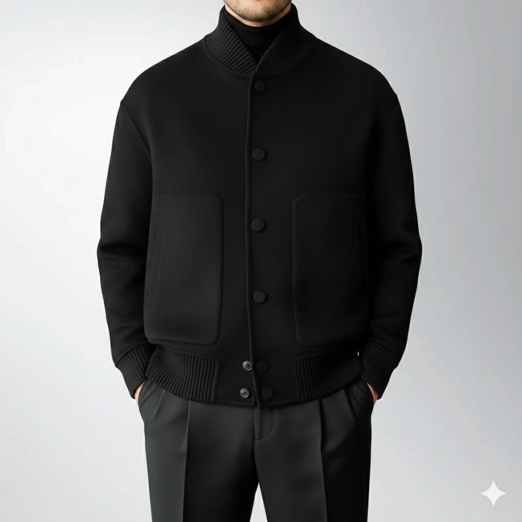 Dimitri Men's Wool Jacket – Structured Lightweight Jacket with Sharp Minimal Silhouette