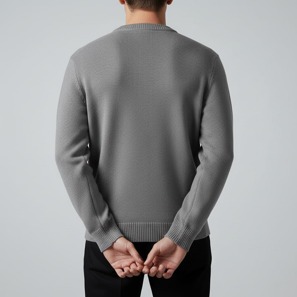 Hudson Men’s Pullover Sweater – Ultra-Soft Knit Jumper with Stand Collar Detail