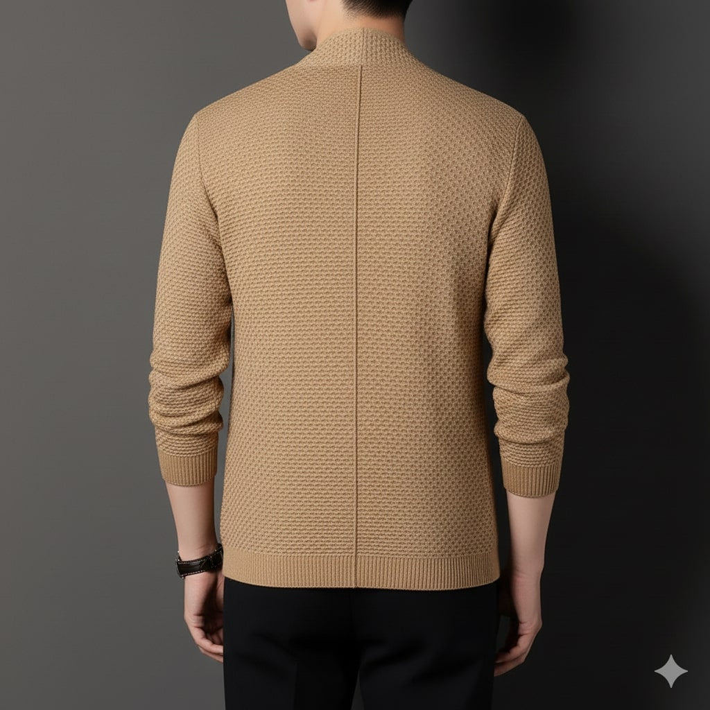 Pablo Men’s Jacquard Knit Cardigan – Soft Touch Embossed Cotton Cardigan