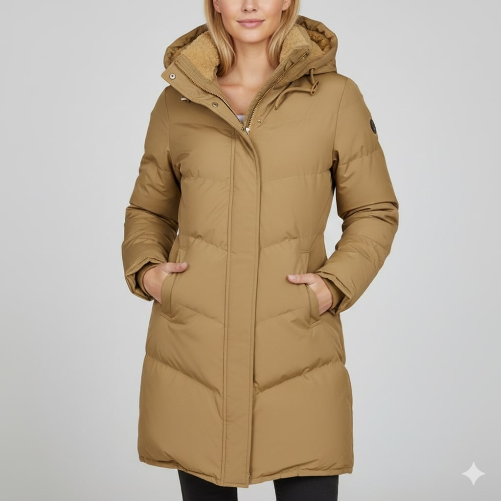 Adriana Women’s Winter Coat – Long Hooded Winter Jacket with Plush Lining