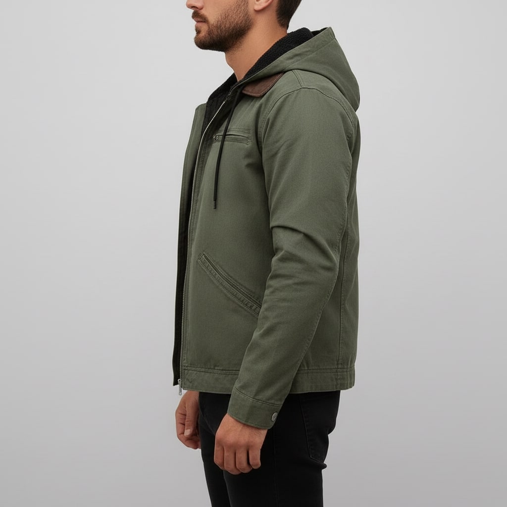 Arthur Men’s Hooded Jacket – Lightweight Windbreaker Jacket with Fleece Lining