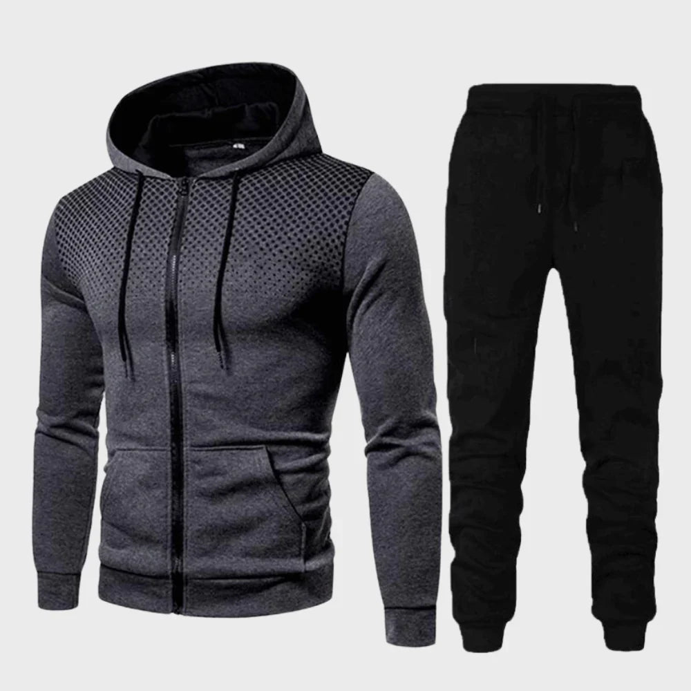 David | Men’s Hoodie Tracksuit with Dotted Chest Design