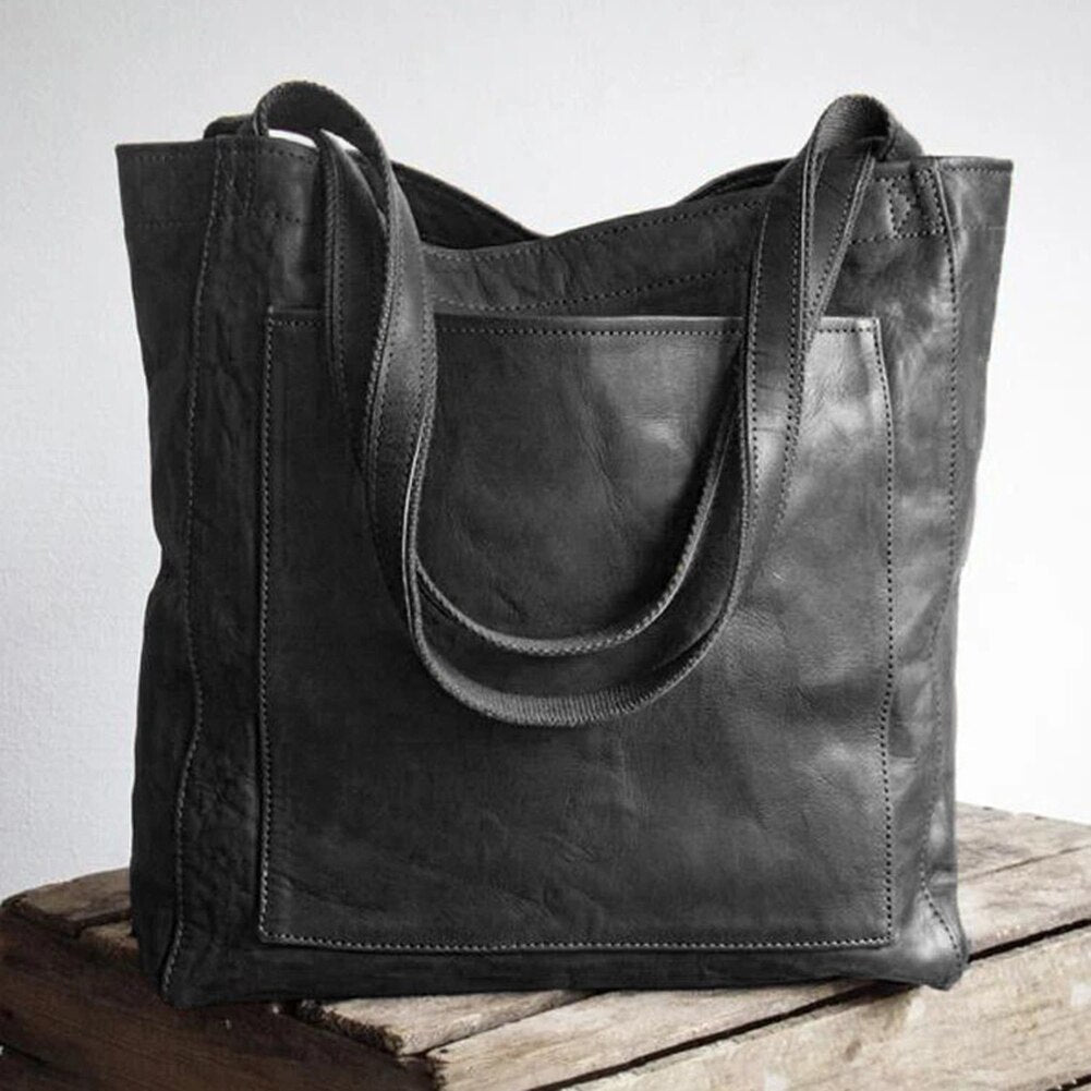 Emilia Women’s Leather Tote Bag – Structured Design with Smart Storage Compartments