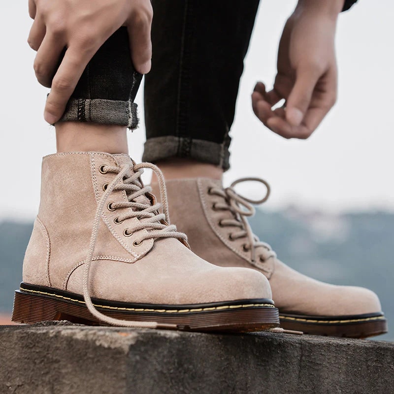 Miles Men’s Suede Boots – Lace-Up Suede with Cushioned Insole & Durable Outsole