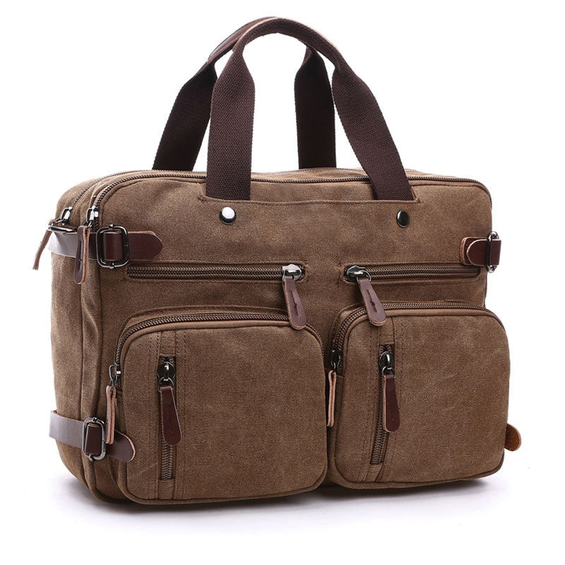 Logan Men’s Travel Briefcase – Durable Canvas Laptop Bag with Organised Business Storage