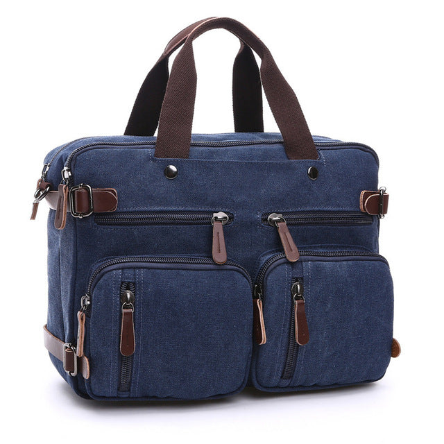 Logan Men’s Travel Briefcase – Durable Canvas Laptop Bag with Organised Business Storage