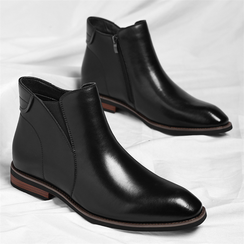 Bruno Men’s Chelsea Boots – Genuine Leather Slip-On Boots with Cushioned Insole