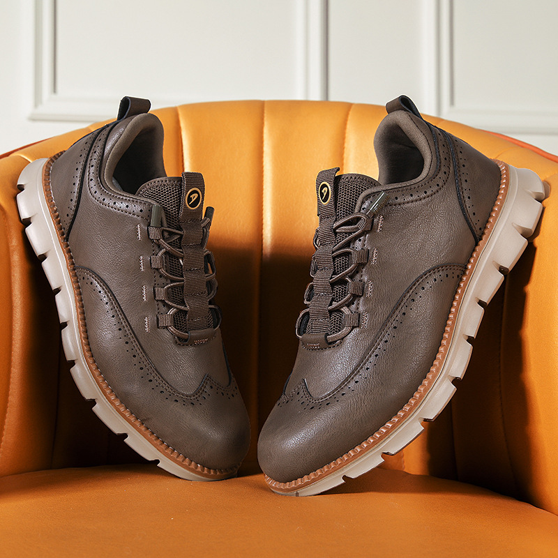 Mario Men’s Leather Sneakers – Genuine Leather with Lightweight Cushioned Sole