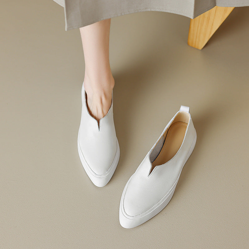 Mila Women’s Leather Slip-On Shoes – Comfort Full-Grain Leather Sneakers