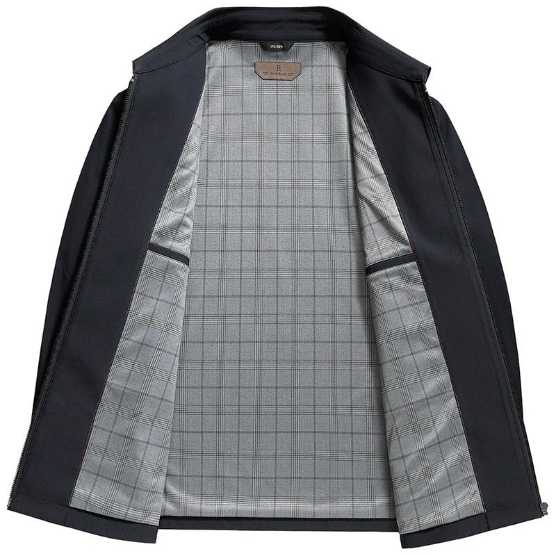 Oscar Men’s Lightweight Jacket – Wrinkle-Free Soft Silk Blend with Sleek Lapel Design