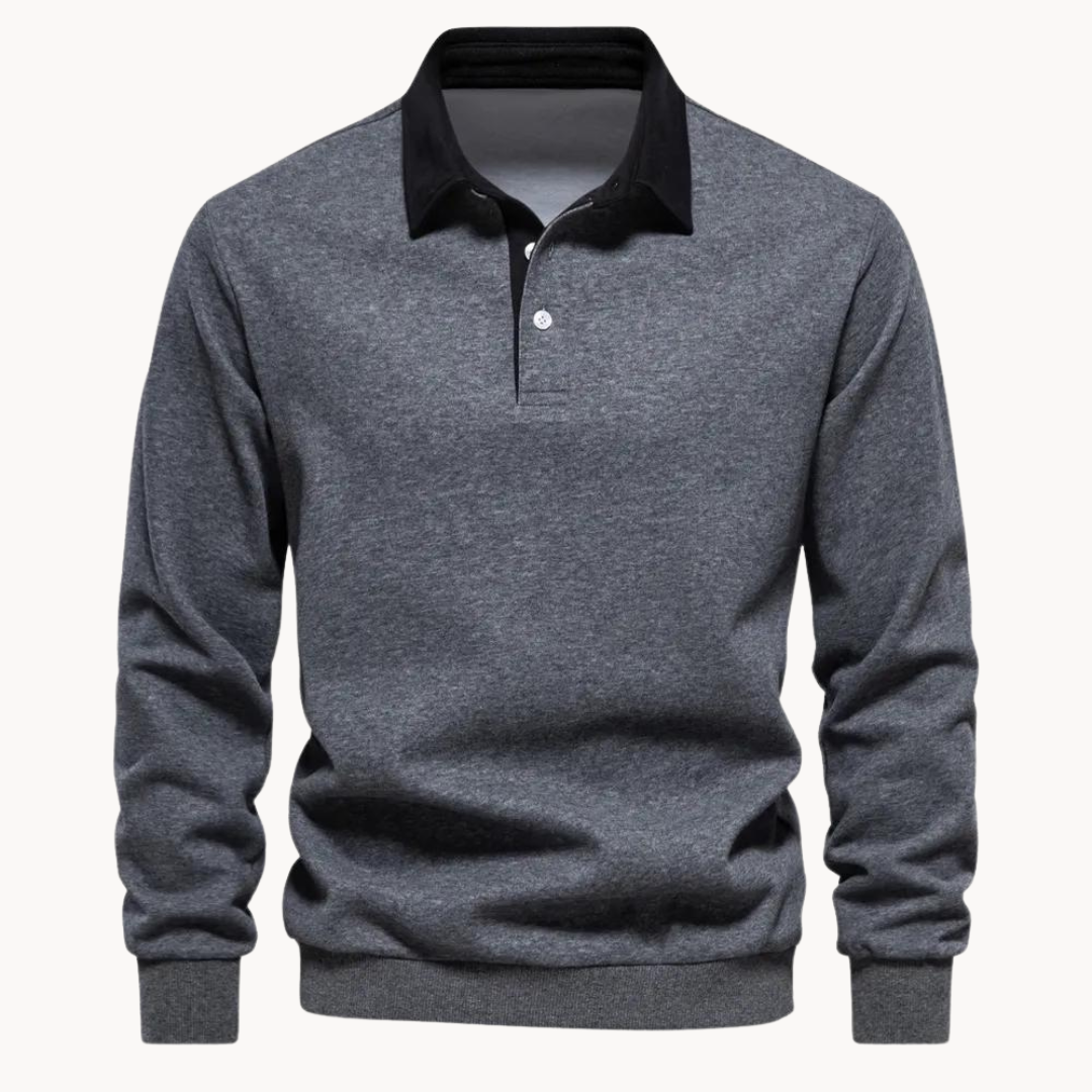 Manuel | Men’s Contrast Collar Long Sleeve Sweatshirt