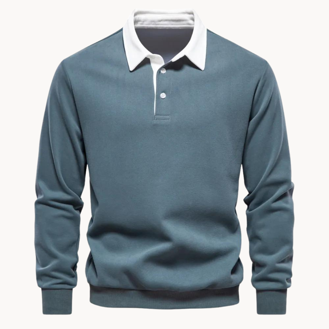 Manuel | Men’s Contrast Collar Long Sleeve Sweatshirt