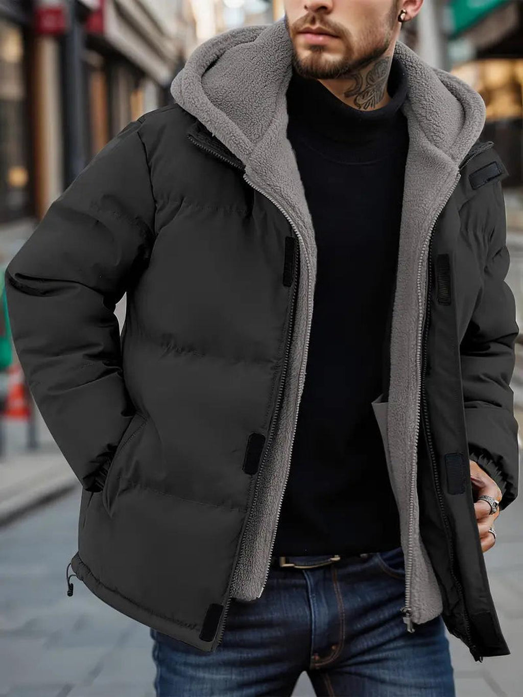 Youssef | Men’s Hooded Zip Front Winter Jacket