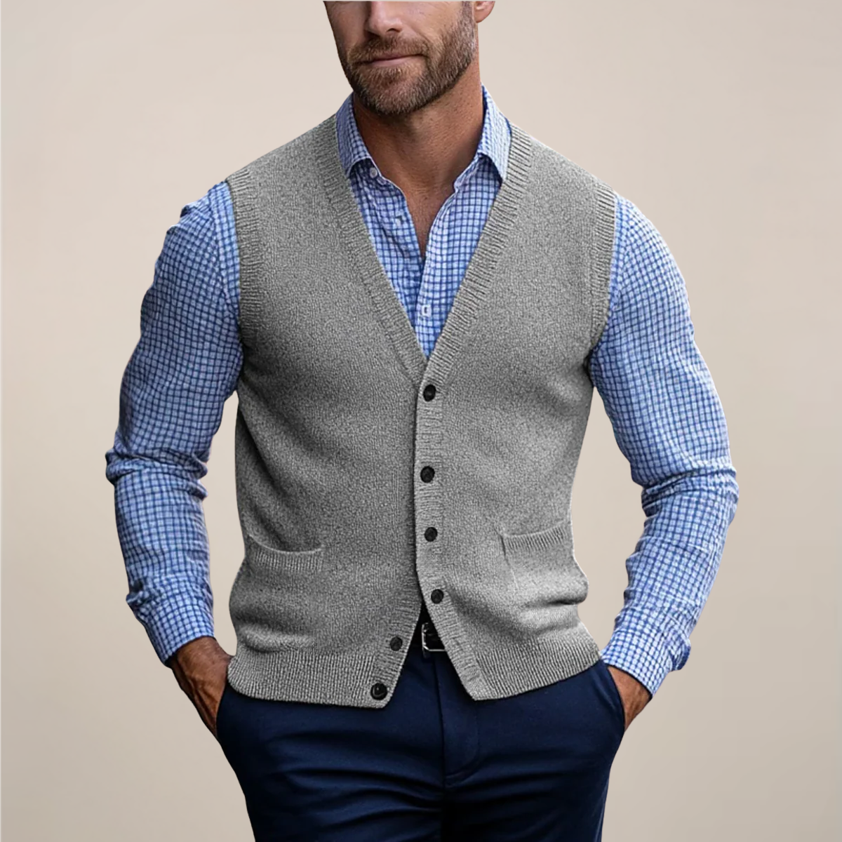 Luka | Men’s Spring Buttoned Knit Vest