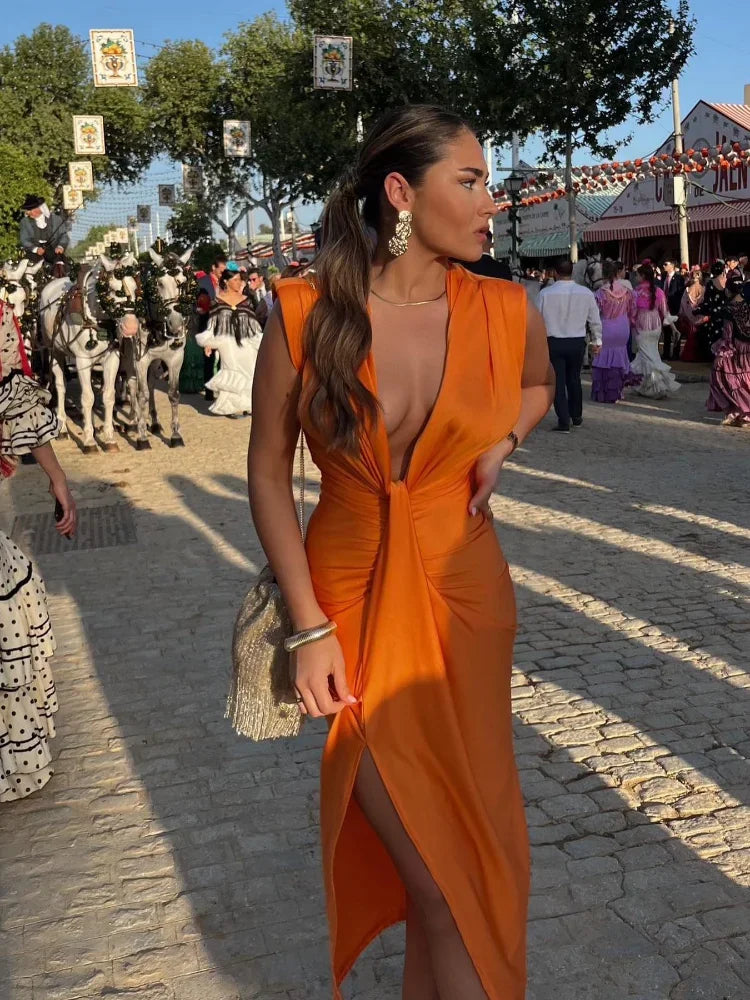 Aïcha | Elegant Pleated Maxi Dress