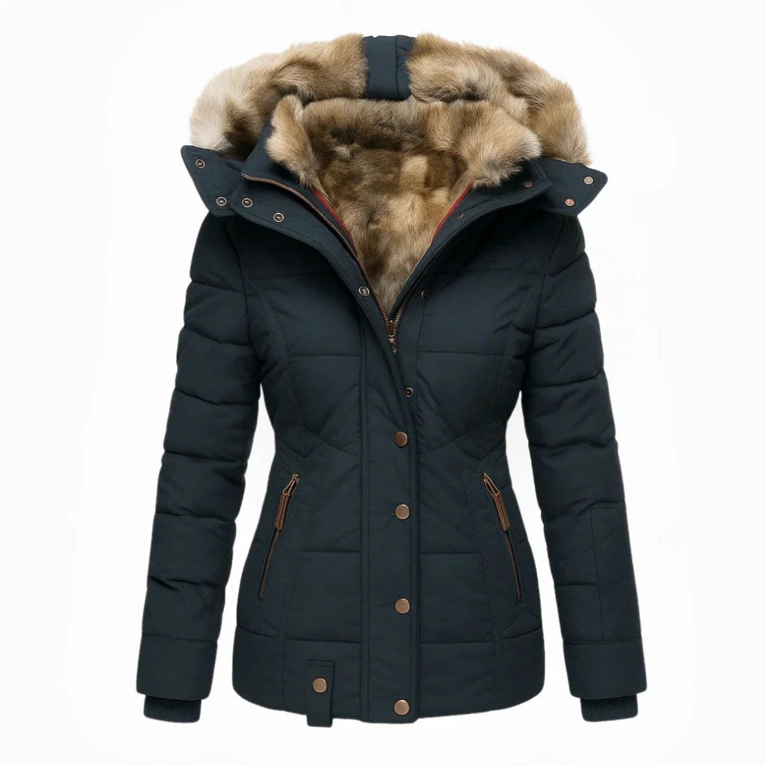 Victoria Women’s Winter Jacket – Insulated Zip-Up Hooded Jacket