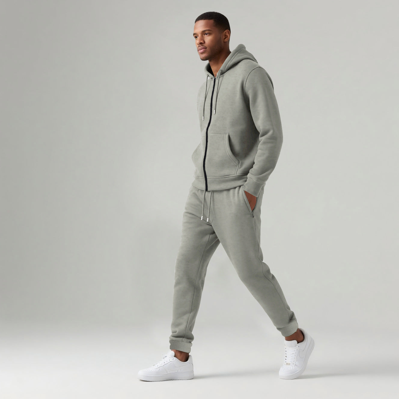 Koen Men’s Tracksuit Set – Heavyweight Brushed Fleece Cotton with Tapered Joggers
