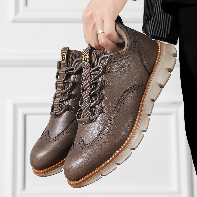 Mario Men’s Leather Sneakers – Genuine Leather with Lightweight Cushioned Sole