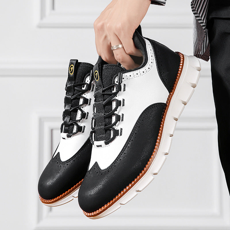 Mario Men’s Leather Sneakers – Genuine Leather with Lightweight Cushioned Sole