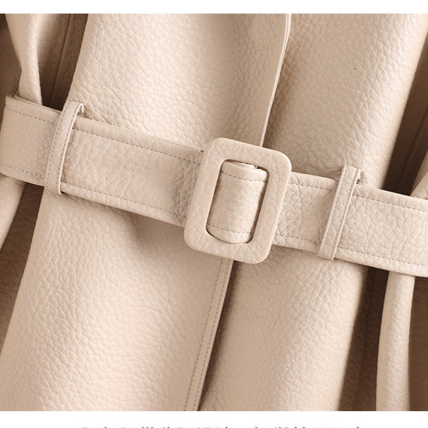 Carla Women’s Sheepskin Leather Jacket – Retro Belted Outerwear