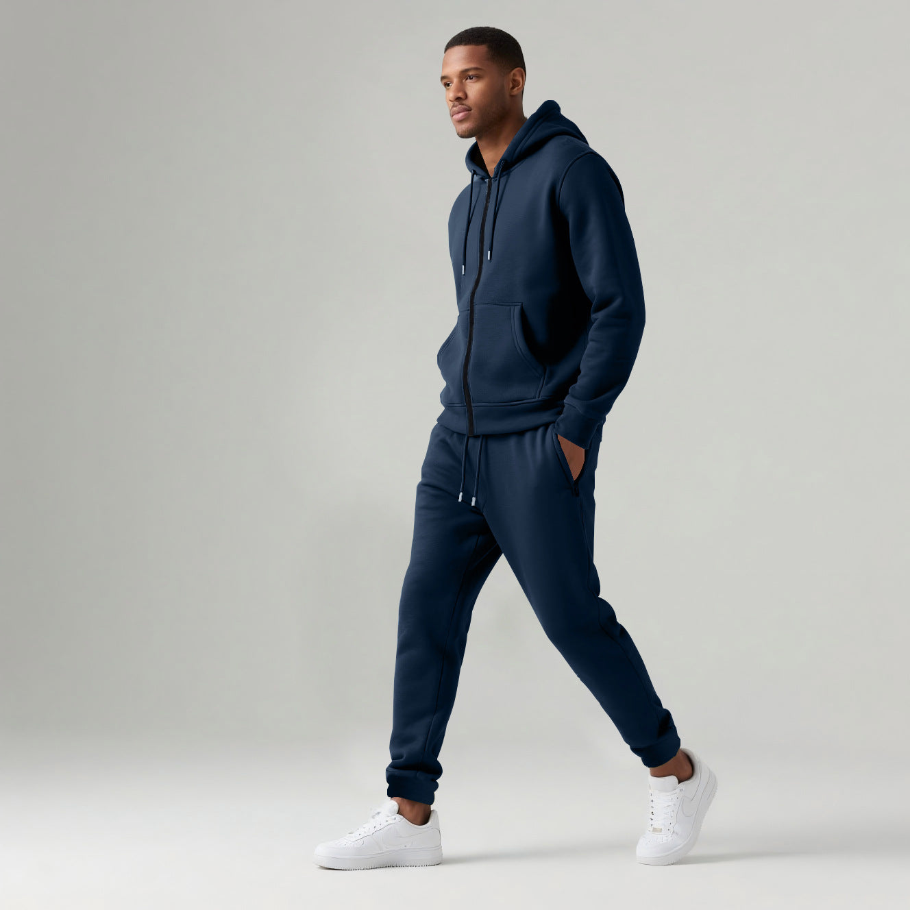 Koen Men’s Tracksuit Set – Heavyweight Brushed Fleece Cotton with Tapered Joggers