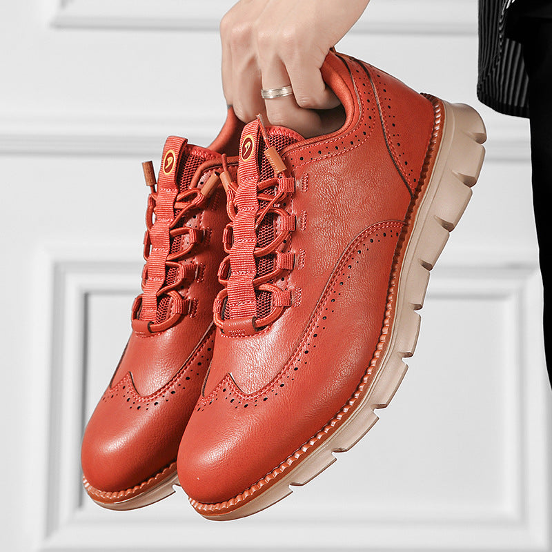 Mario Men’s Leather Sneakers – Genuine Leather with Lightweight Cushioned Sole